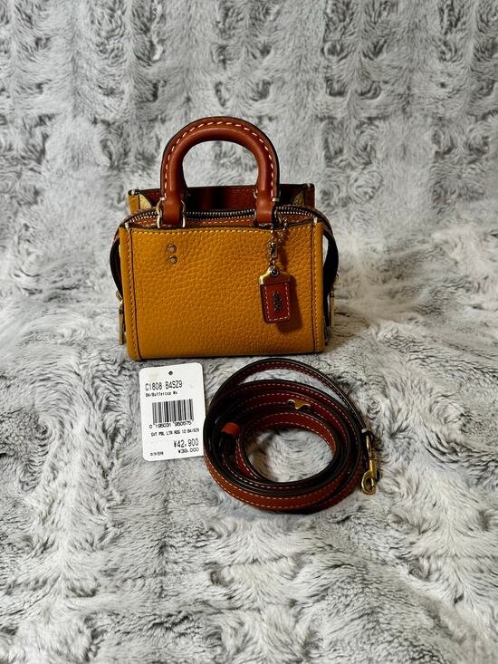 Coach 1941 Handbags - Coach Rogue 12 Mini C1808 Buttercup Yellow Leather Crossbody Bag 1941